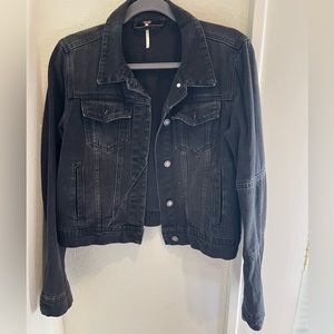Free people black denim jacket